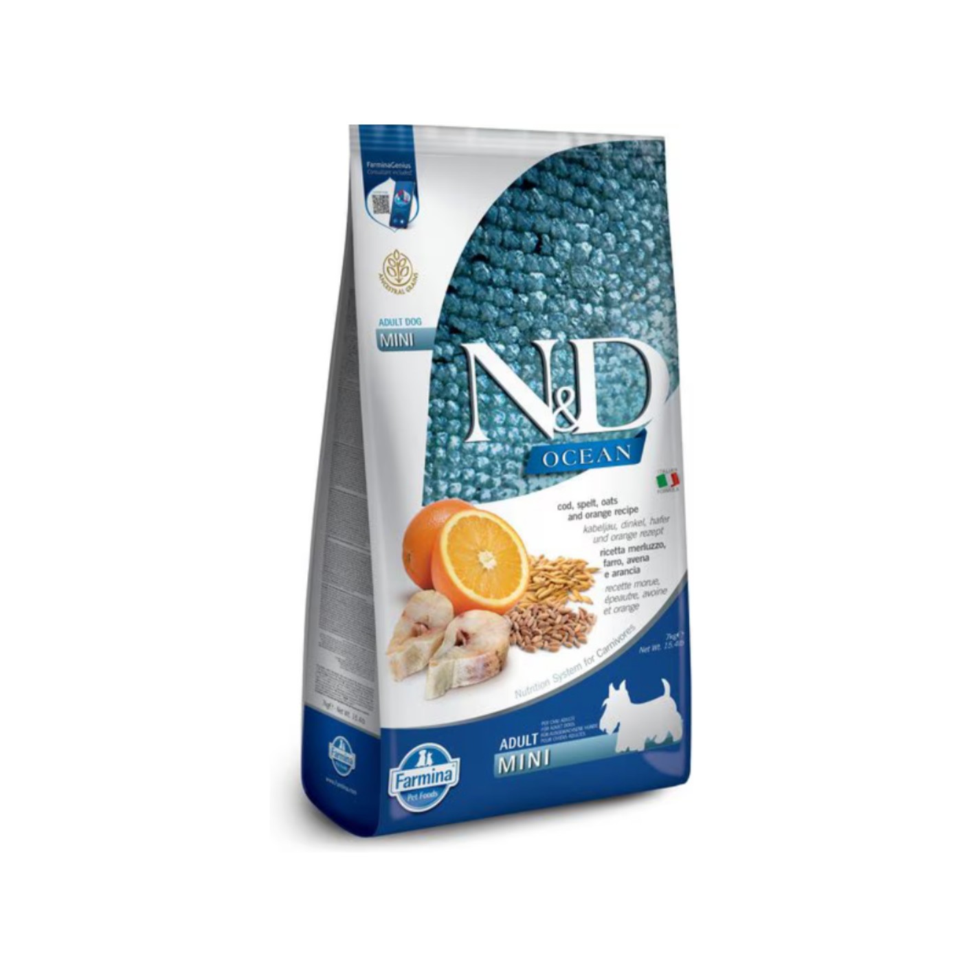 Farmina N&D Ancestral Grain — Ocean Codfish & Orange